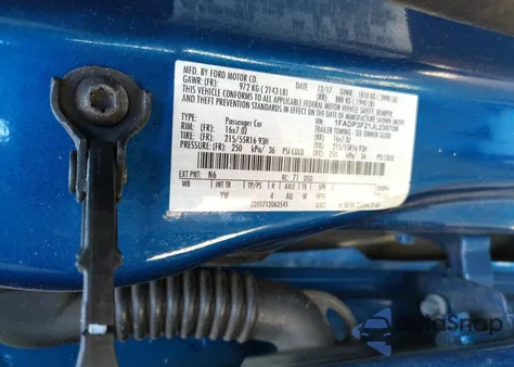 2018 Ford Focus Se z USA, uszkodzony, nr VIN 1FADP3F21JL230708